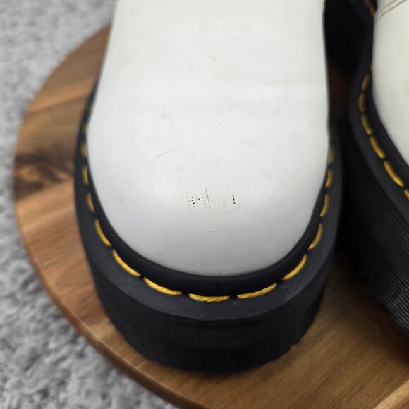 Dr. Martens Womens 8 Style 2976 Quad Smooth White Leather Platform Chelsea Boots - Picture 10 of 16